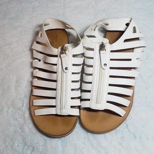 Zara Girls White Leather Sandals - New!